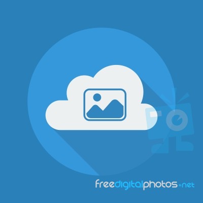 Cloud Computing Flat Icon. Photos Stock Image