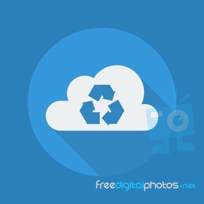 Cloud Computing Flat Icon. Recycle Stock Image