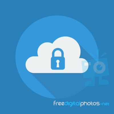 Cloud Computing Flat Icon. Security Stock Image