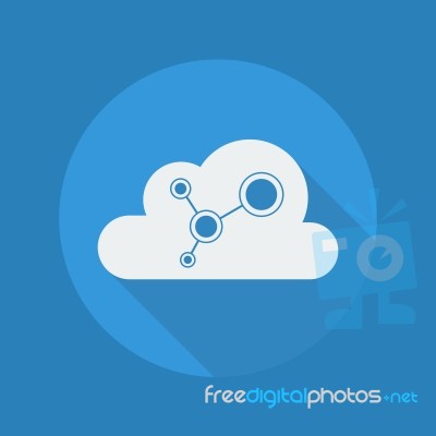 Cloud Computing Flat Icon. Social Network Stock Image