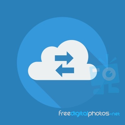 Cloud Computing Flat Icon Transfer Stock Image