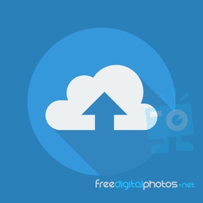 Cloud Computing Flat Icon. Upload Stock Image