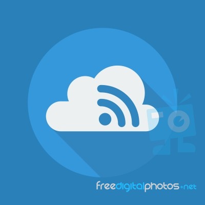 Cloud Computing Flat Icon. Wireless Network Stock Image