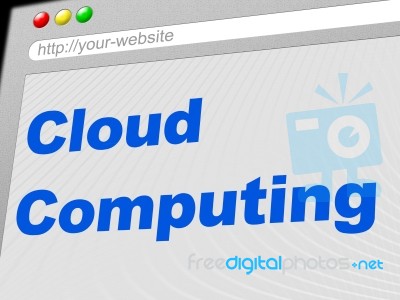 Cloud Computing Indicates Network Server And Computer Stock Image