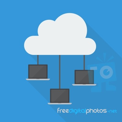 Cloud Computing Laptop Network Stock Image