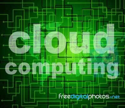 Cloud Computing Means Computer Network And Cloud-computing Stock Image