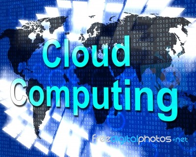 Cloud Computing Means Information Technology And Computer Stock Image