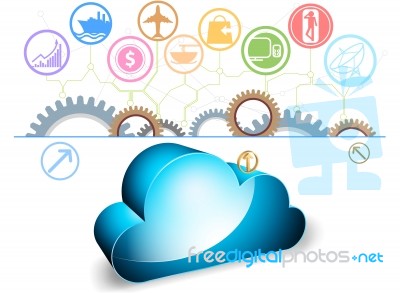 Cloud Computing On A White Background Stock Image