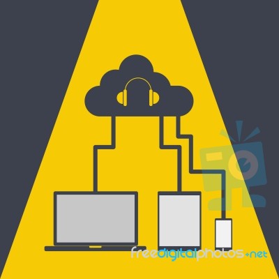 Cloud Computing Share Music Stock Image