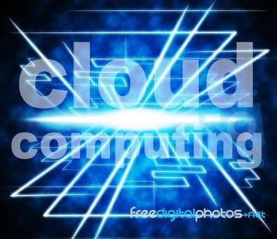 Cloud Computing Shows Network Server And Communication Stock Image