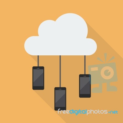 Cloud Computing Smartphone Network Stock Image