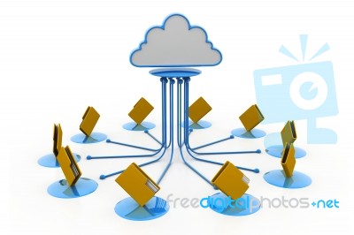 Cloud Computing.(folder Network) Stock Image