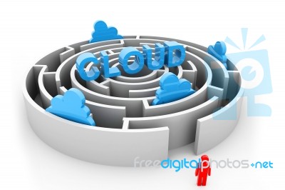 Cloud Maze Puzzle Stock Image