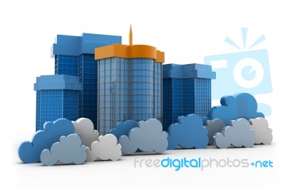 Cloud Office Concept Stock Image