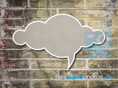 Cloud Paper Old Grunge Brick Wall Background Stock Photo