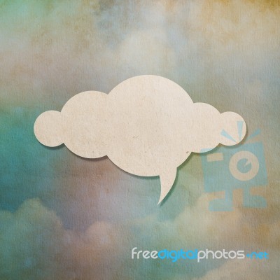 Cloud Paper On Colorful Old Paper Background Stock Photo