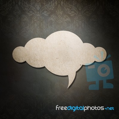 Cloud Paper On Thai Style Pattern Background Stock Photo