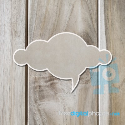 Cloud Paper On Wooden Plank Stock Photo