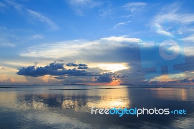 Cloud Reflection At Dusk Stock Photo