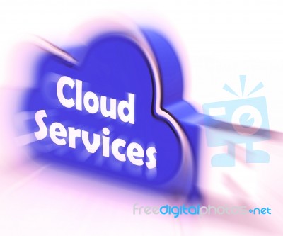 Cloud Services Cloud Usb Drive Shows Online Computing Services Stock Image