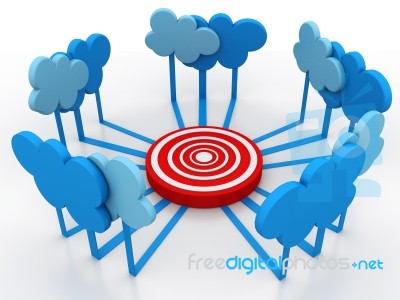 Cloud Target Network Stock Image