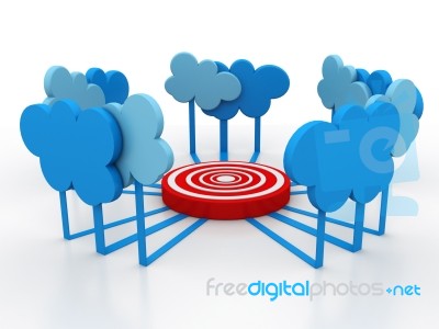 Cloud Target Network Stock Image