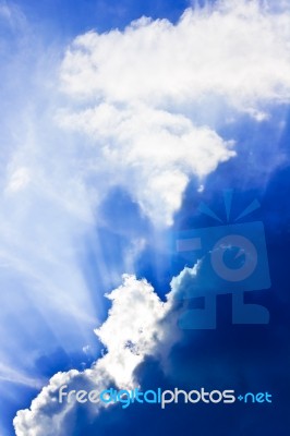 Cloud With Sunbeams Stock Photo