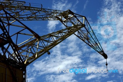 Clouds And Crane In  Buenos Aires Argentina Stock Photo