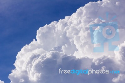 Clouds In Blue Sky Before Rain Stock Photo