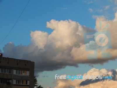 Clouds Of A Storm Over The City Float  Stock Photo