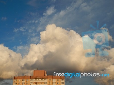 Clouds Of A Storm Over The City Float  Stock Photo