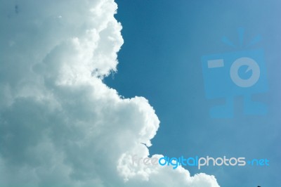 Clouds Side With Sky Background Stock Photo