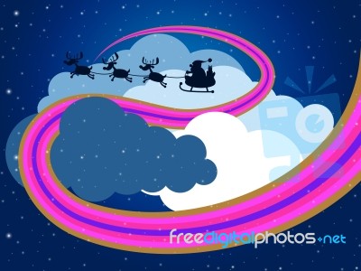 Clouds Sky Represents Father Christmas And Christmastime Stock Image