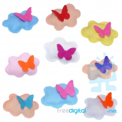 Clouds With Butterfly Stock Photo