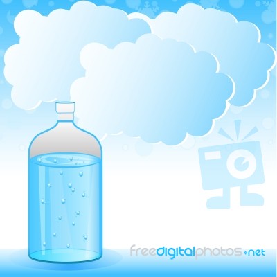 Clouds With Water Bottle Stock Image