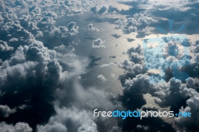 Cloudscape Over The Atlantic Ocean Stock Photo