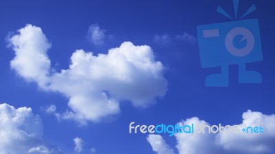 Cloudy Bright Natural Summer Sky Stock Photo