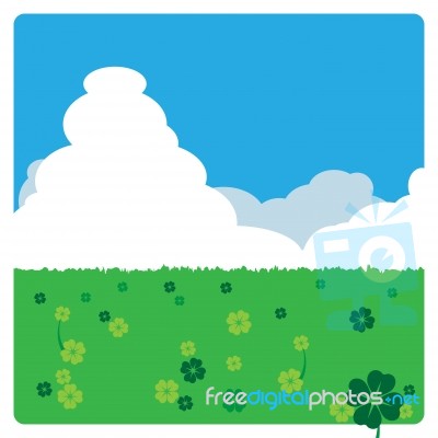 Clover Meadow In The Sunny Day Stock Image