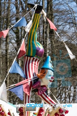 Clown Mannequin At A Funfair In Cardiff Stock Photo