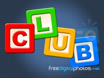 Club Kids Blocks Means Join Membership And Clubs Stock Image