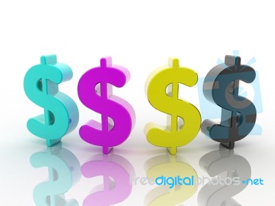 Cmyk Concept Dollar Stock Image