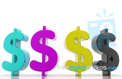 Cmyk Concept Dollar 2 Stock Image