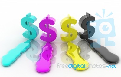 Cmyk Concept Dollar 3 Stock Image