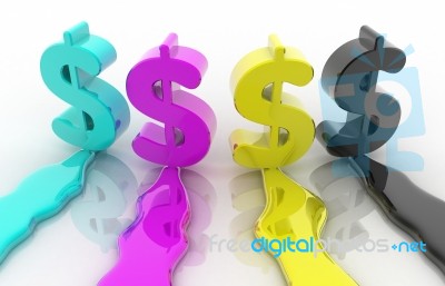 Cmyk Concept Dollar 4 Stock Image