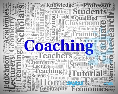 Coaching Word Means Give Lessons And Seminar Stock Image