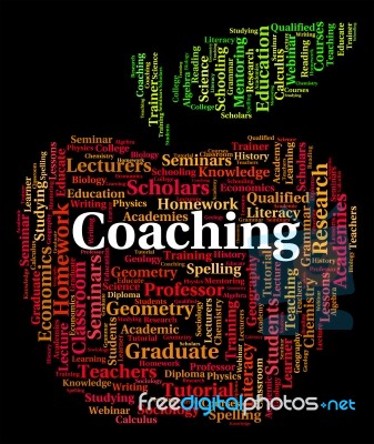 Coaching Word Means Give Lessons And Seminar Stock Image