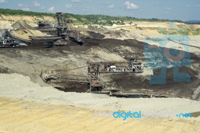 Coal Mining Machine - Mine Excavator Stock Photo