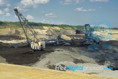 Coal Mining Machine - Mine Excavator Stock Photo