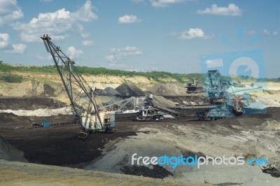 Coal Mining Machine - Mine Excavator Stock Photo