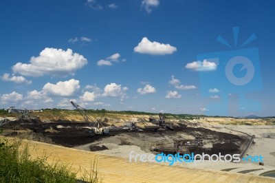 Coal Mining Machine - Mine Excavator Stock Photo